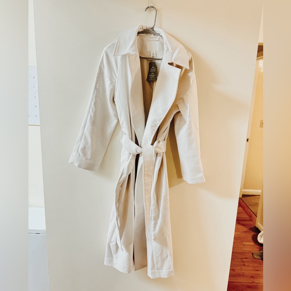 H&M tie belt coat